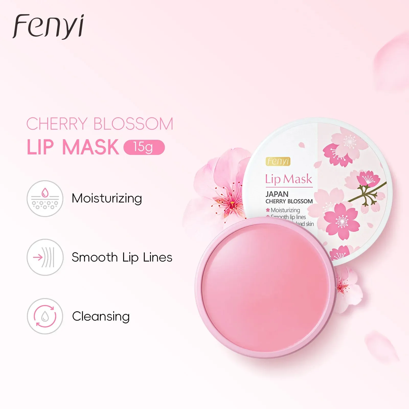 15G﻿ Cherry Blossom Lip Serum Mask Peeling Repair Makeup Moisturizing Lip Balm Nourishing Cosmetics Moisturizing Beauty Care