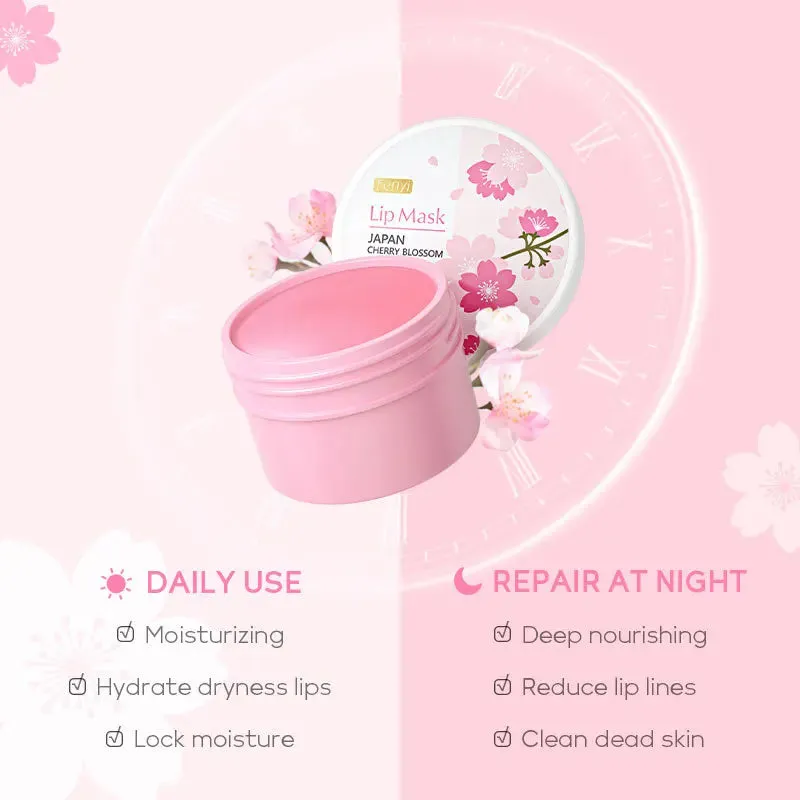 15G﻿ Cherry Blossom Lip Serum Mask Peeling Repair Makeup Moisturizing Lip Balm Nourishing Cosmetics Moisturizing Beauty Care