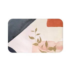 Abstract Bath Mat | Navy Blue, Orange Pink