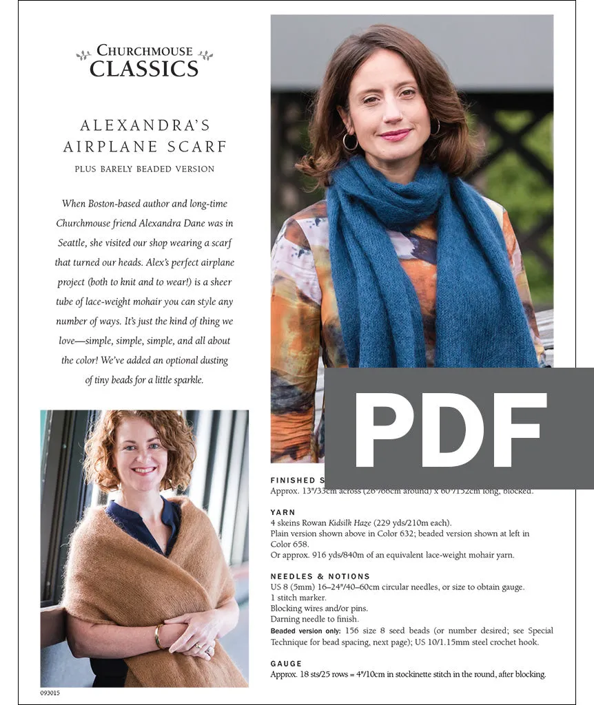 Alexandra's Airplane Scarf: Color-Tipped Version Using Isager Silk Mohair