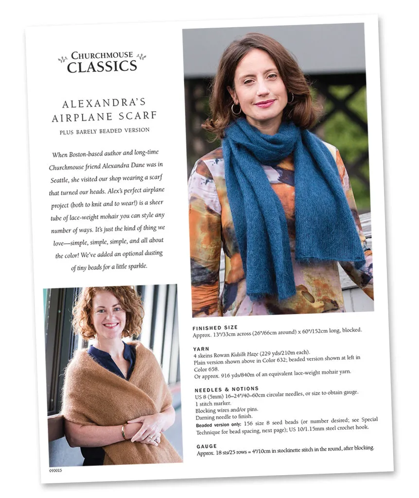 Alexandra's Airplane Scarf: Color-Tipped Version Using Isager Silk Mohair