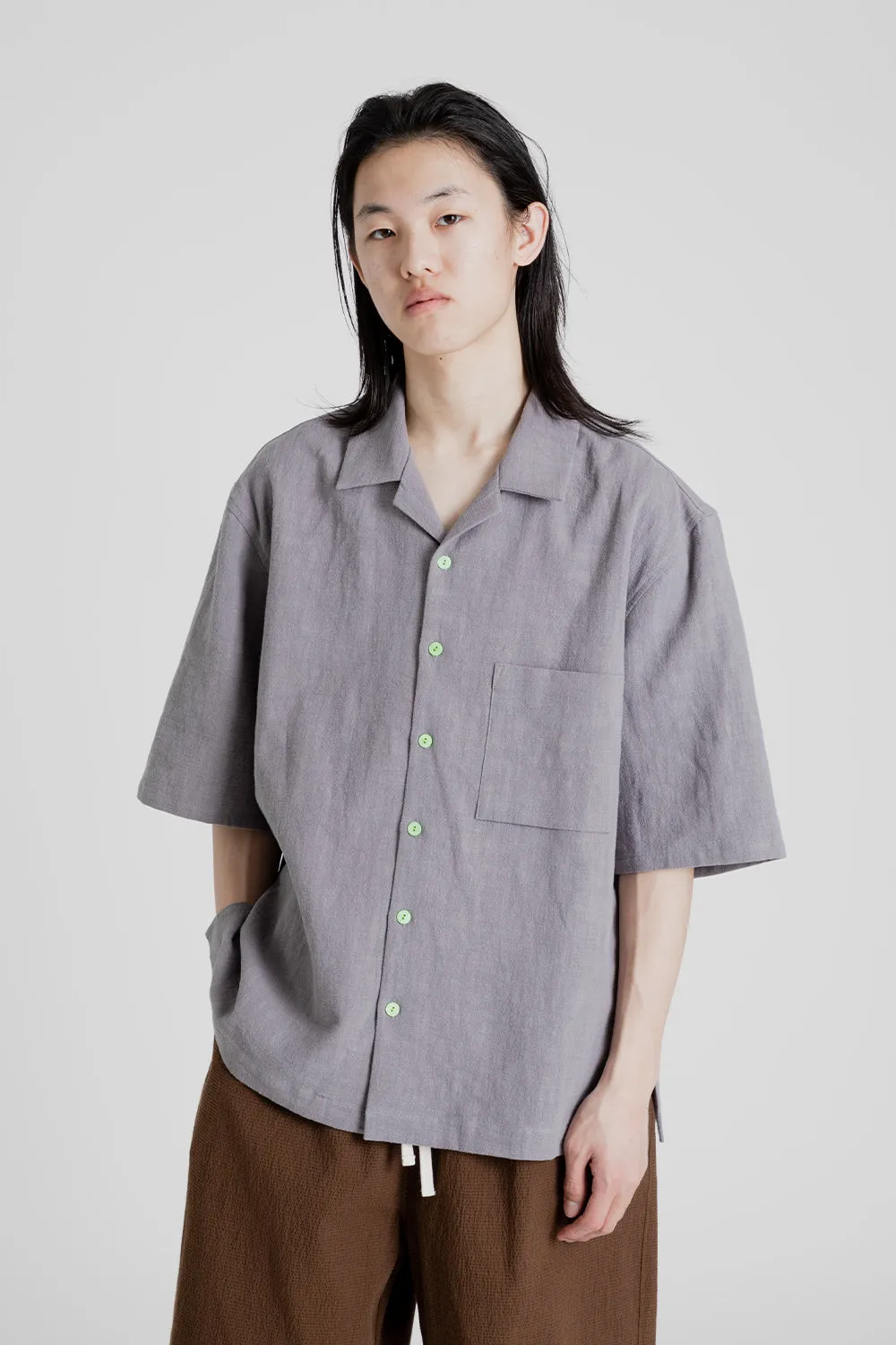 Aloha Shirt - Grey Ramie