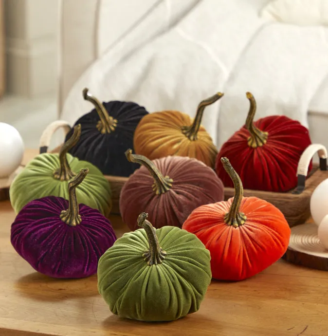 Blush Pink Velvet Pumpkin