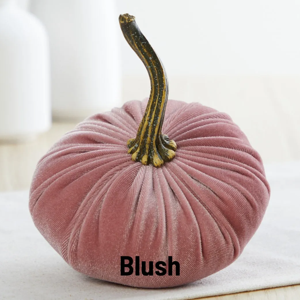 Blush Pink Velvet Pumpkin
