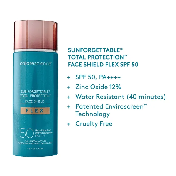 Colorescience Sunforgettable Total Protection Face Shield Flex SPF 50 Medium 55ml 3 Pack Set