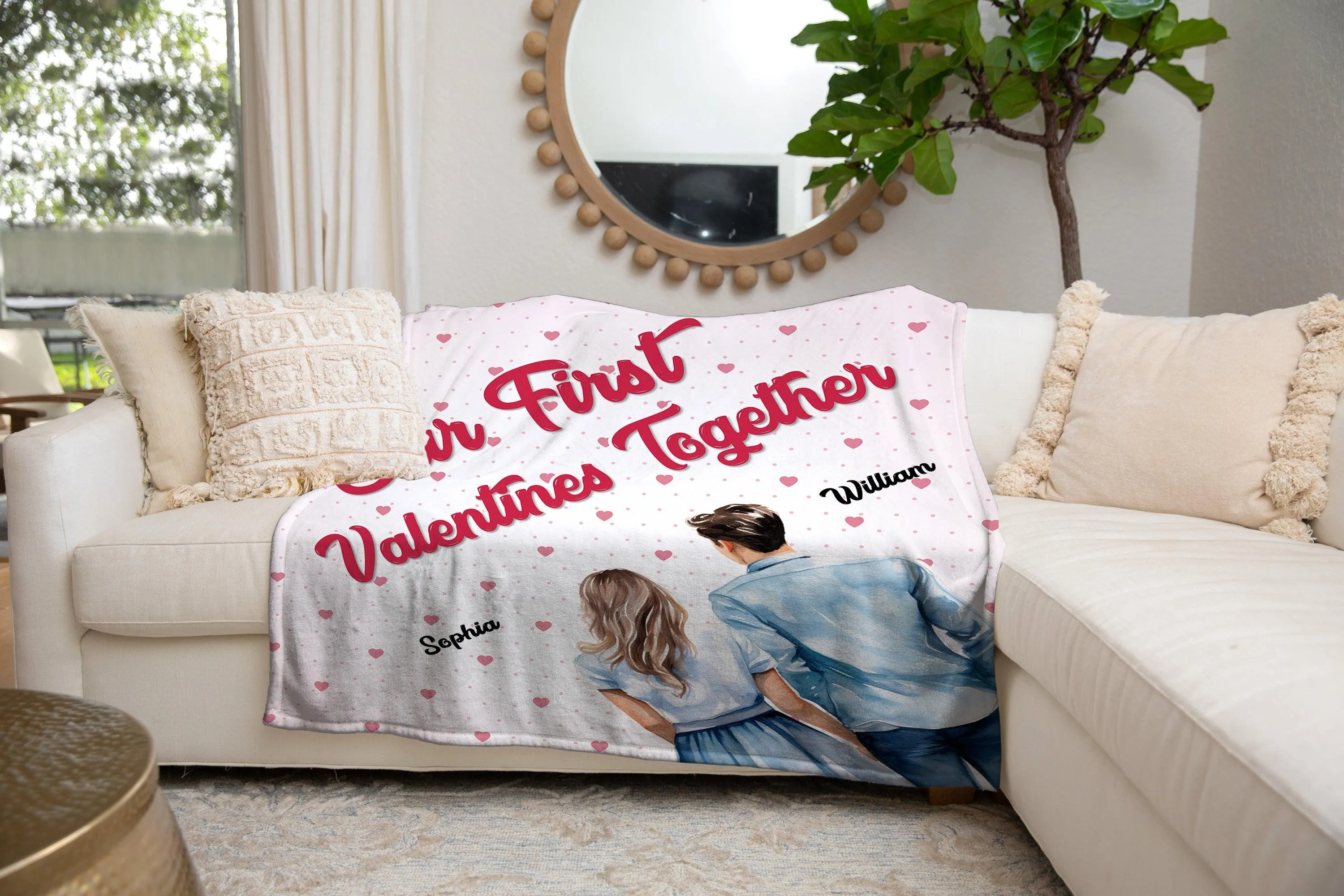 First Valentine's Day Together Blanket- Personalized