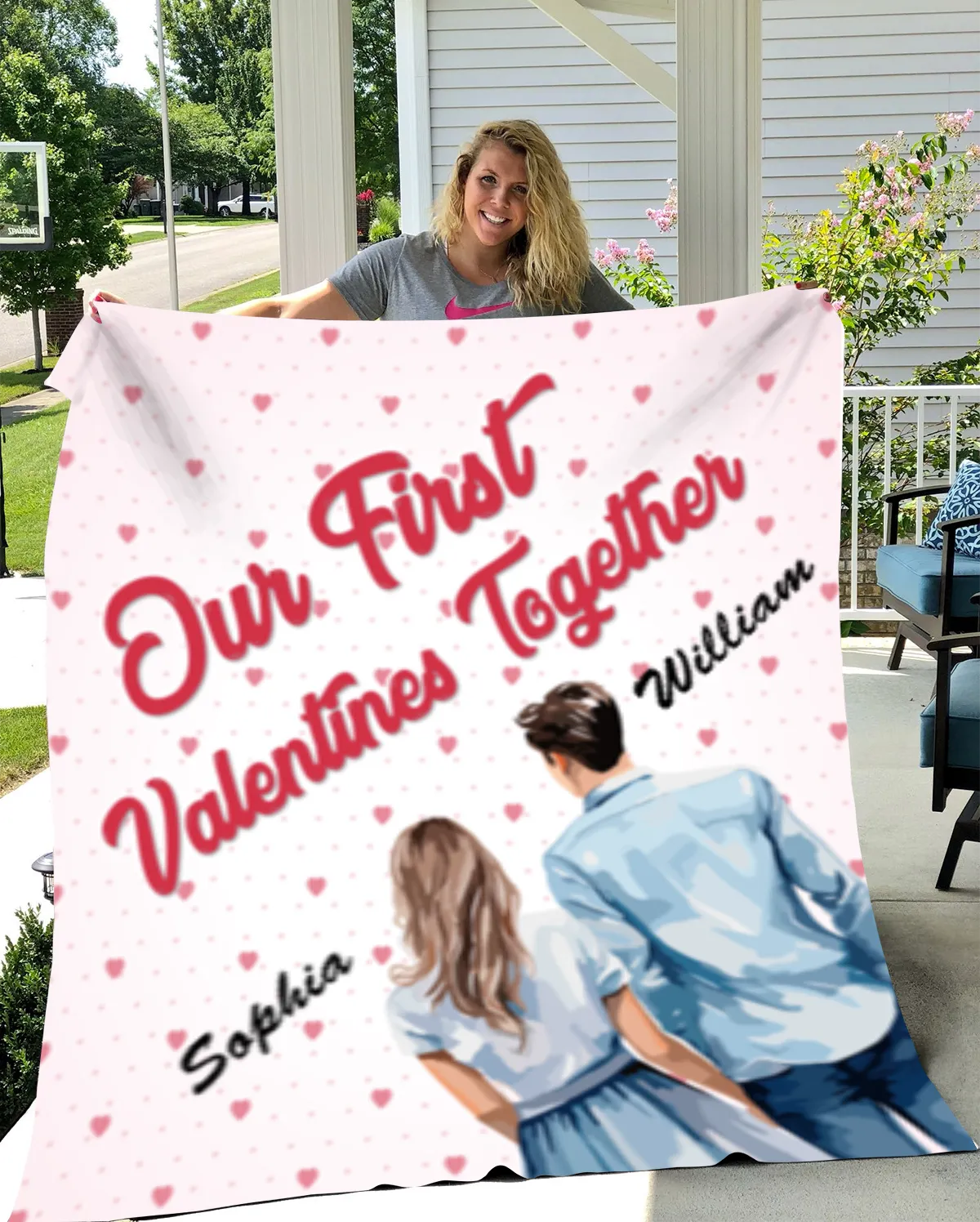 First Valentine's Day Together Blanket- Personalized