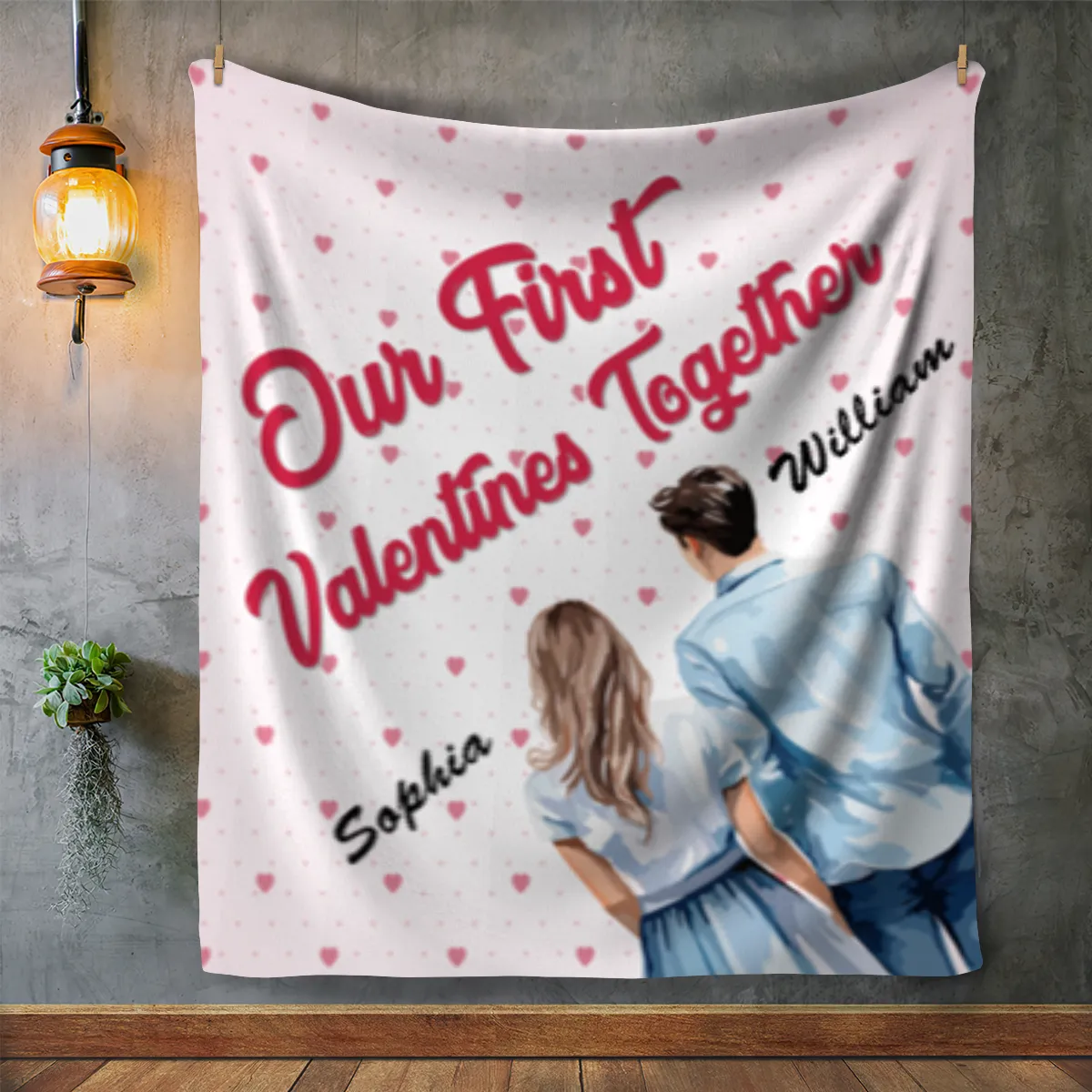 First Valentine's Day Together Blanket- Personalized