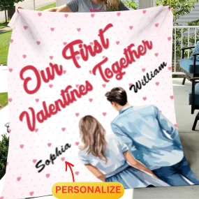 First Valentine's Day Together Blanket- Personalized