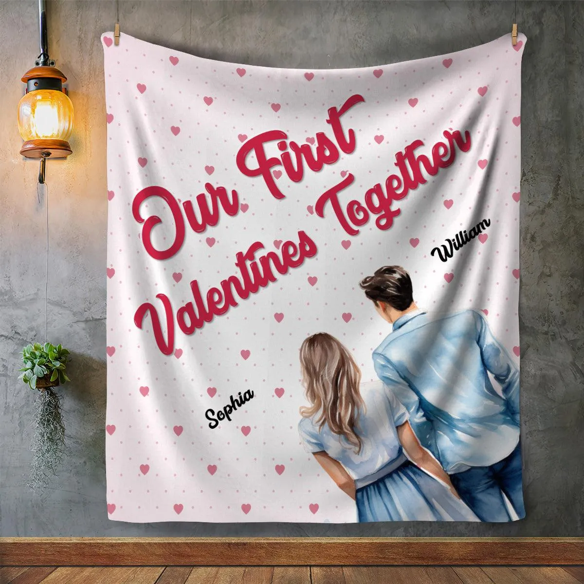 First Valentine's Day Together Blanket- Personalized