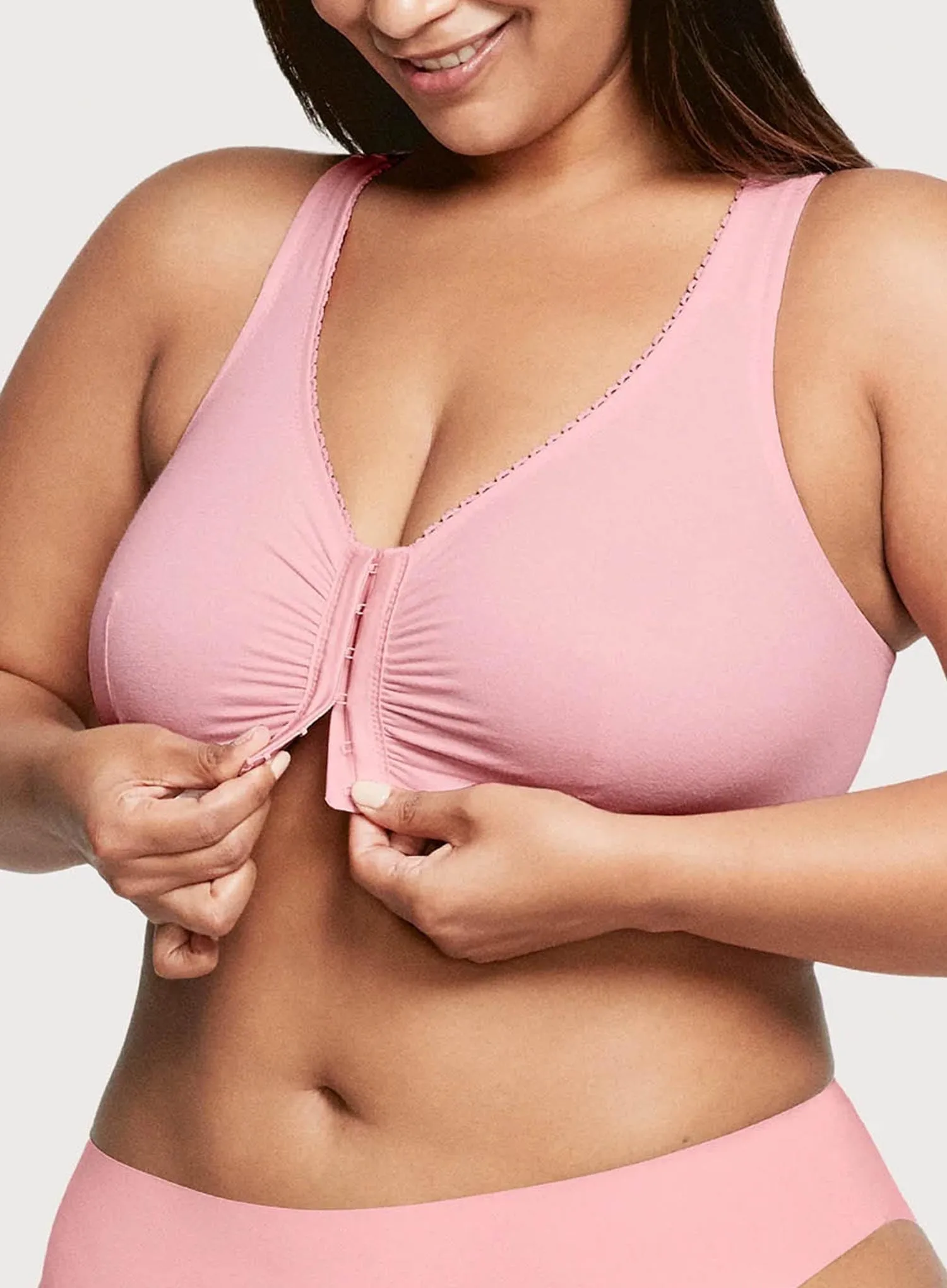 Glamorise: Off Duty Front Close T Back Comfort Sleep Bra Pink Blush