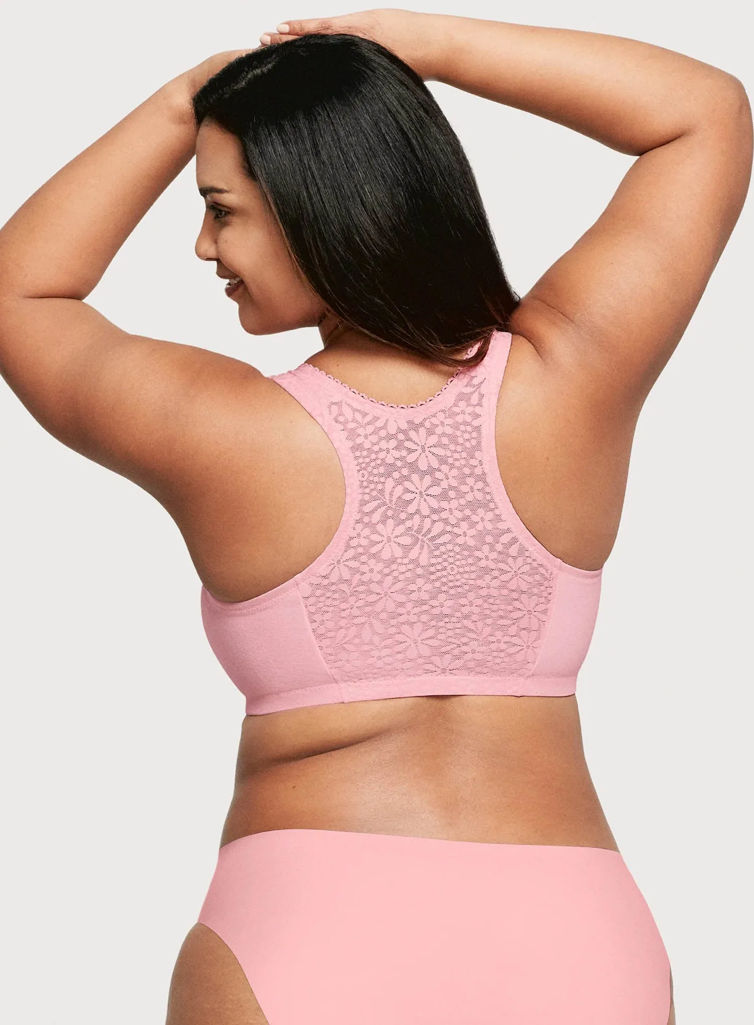 Glamorise: Off Duty Front Close T Back Comfort Sleep Bra Pink Blush