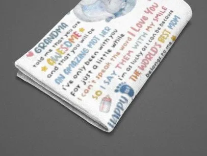 Hi Mommy, Personalized Fleece Blanket