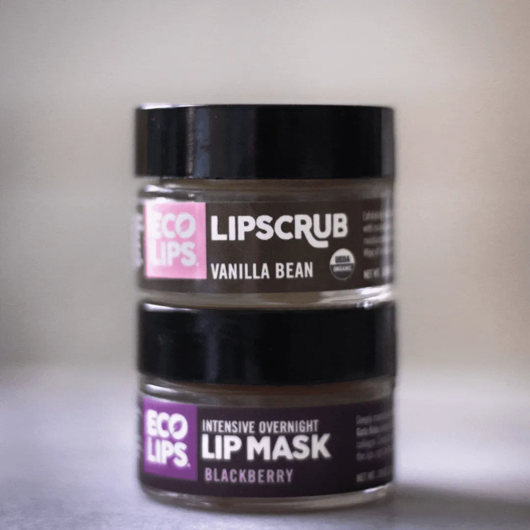 Intensive Overnight Lip Mask & Organic Vanilla Bean Sugar Lip Scrub, 2 Pack