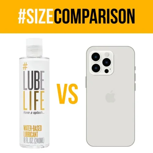 #LubeLife Water-Based Personal Lubricant, Lube for Men, Women and Couples, Non-Staining, 8 Fl Oz