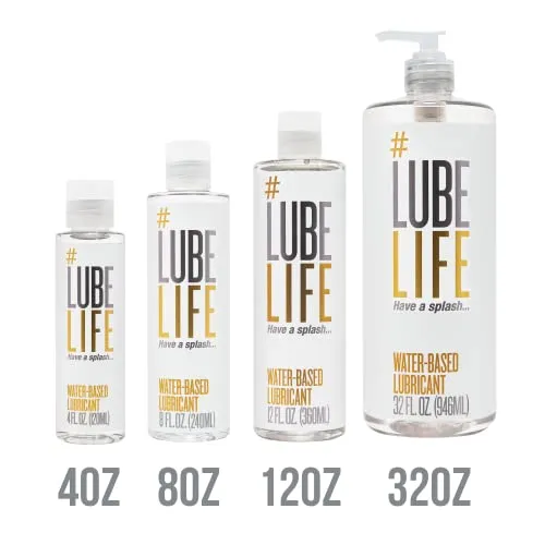#LubeLife Water-Based Personal Lubricant, Lube for Men, Women and Couples, Non-Staining, 8 Fl Oz