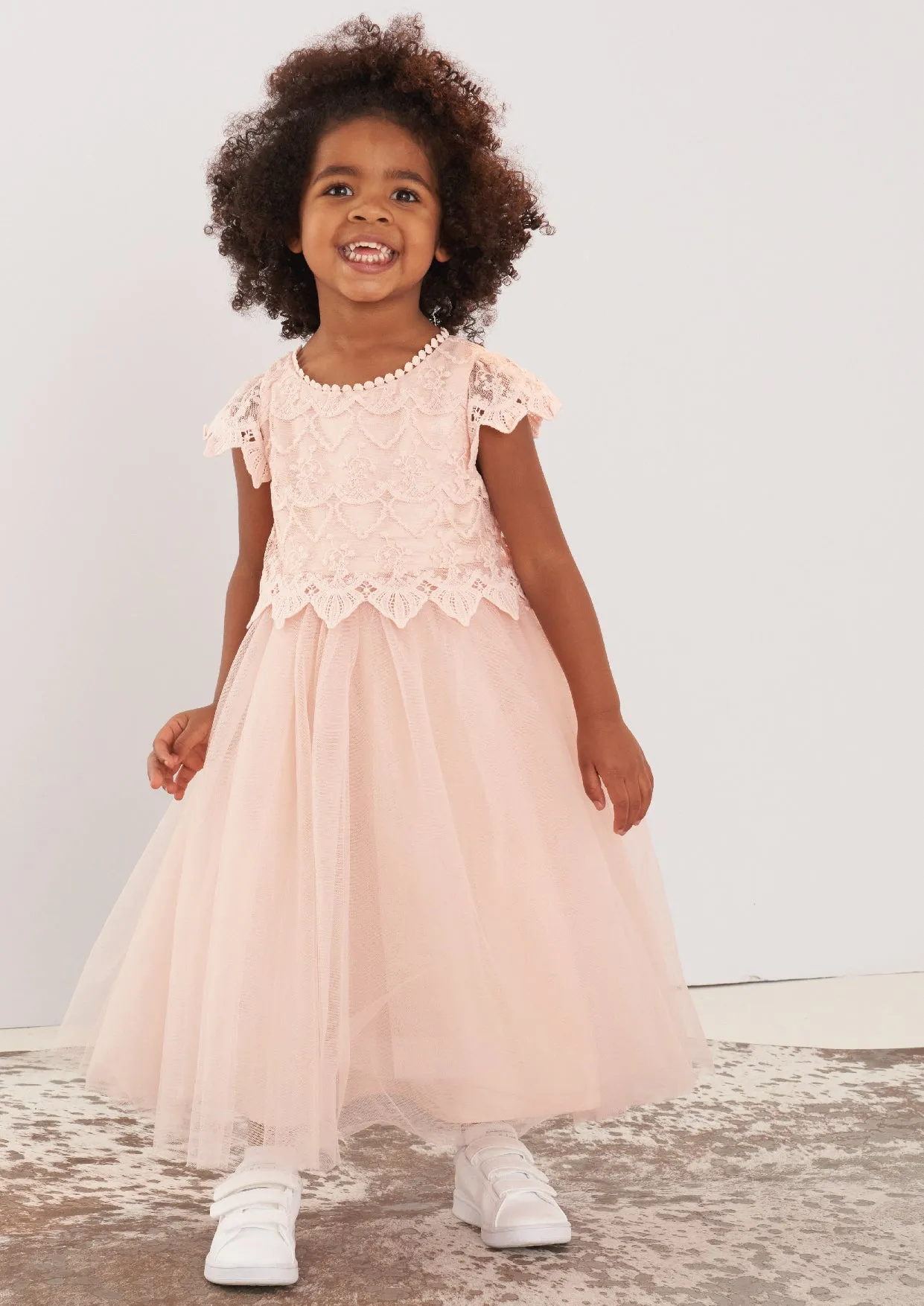 Lucy Lace Blush Bodice Dress