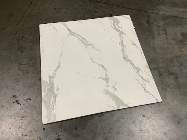Marble Mist White Resin Restaurant Table Tops In-Outdoor