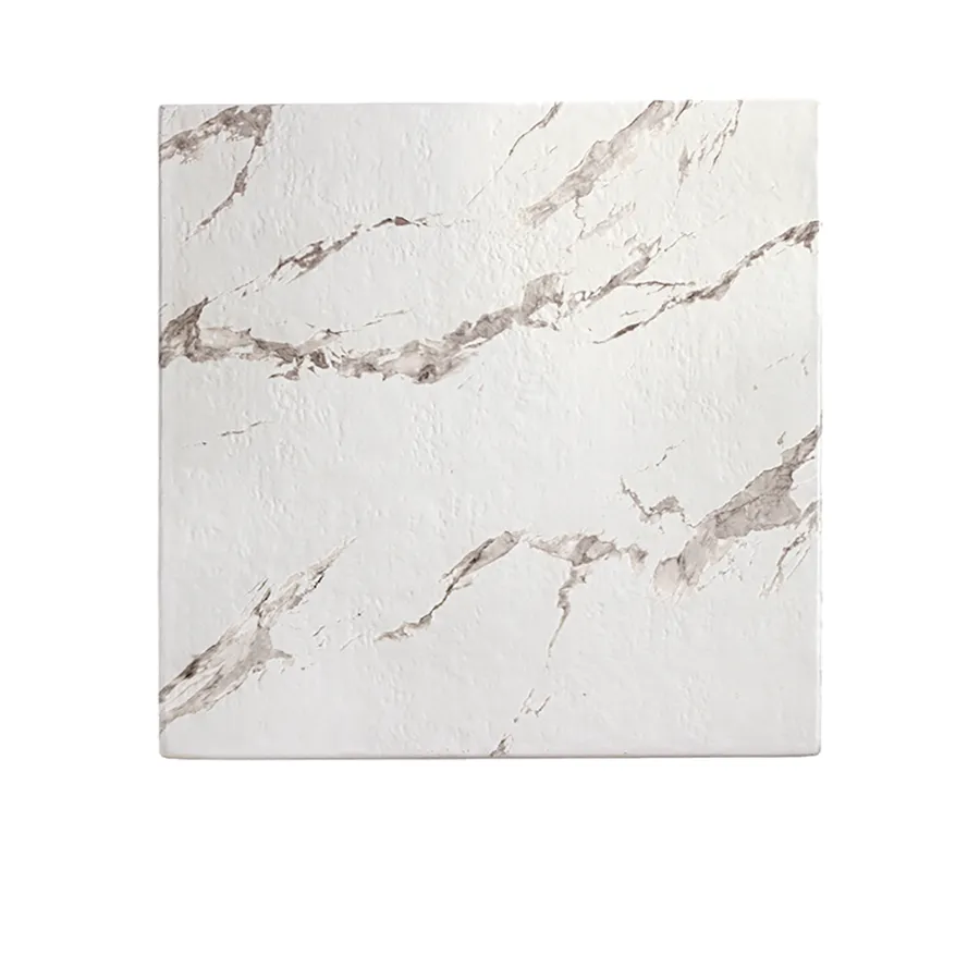Marble Mist White Resin Restaurant Table Tops In-Outdoor