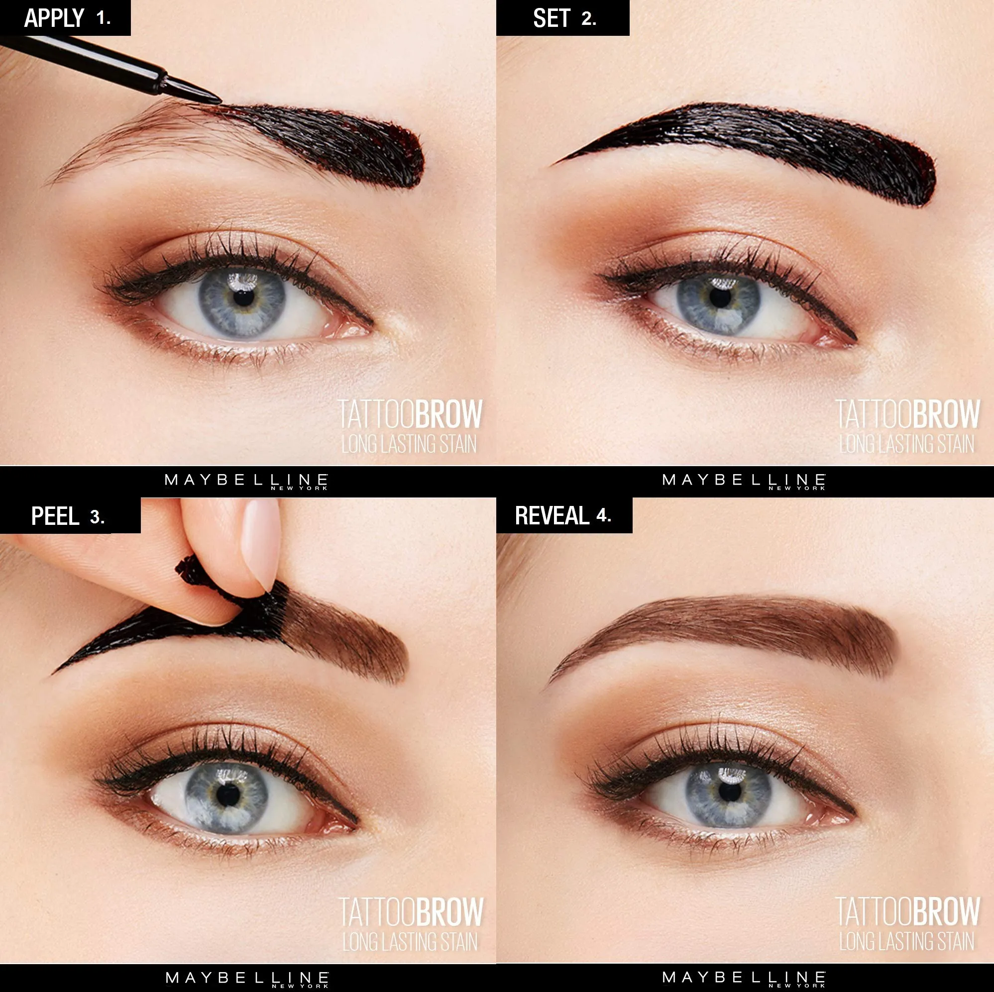 Maybelline New York Brow Tattoo Longlasting Tint, Light Brown, 4.9 ml