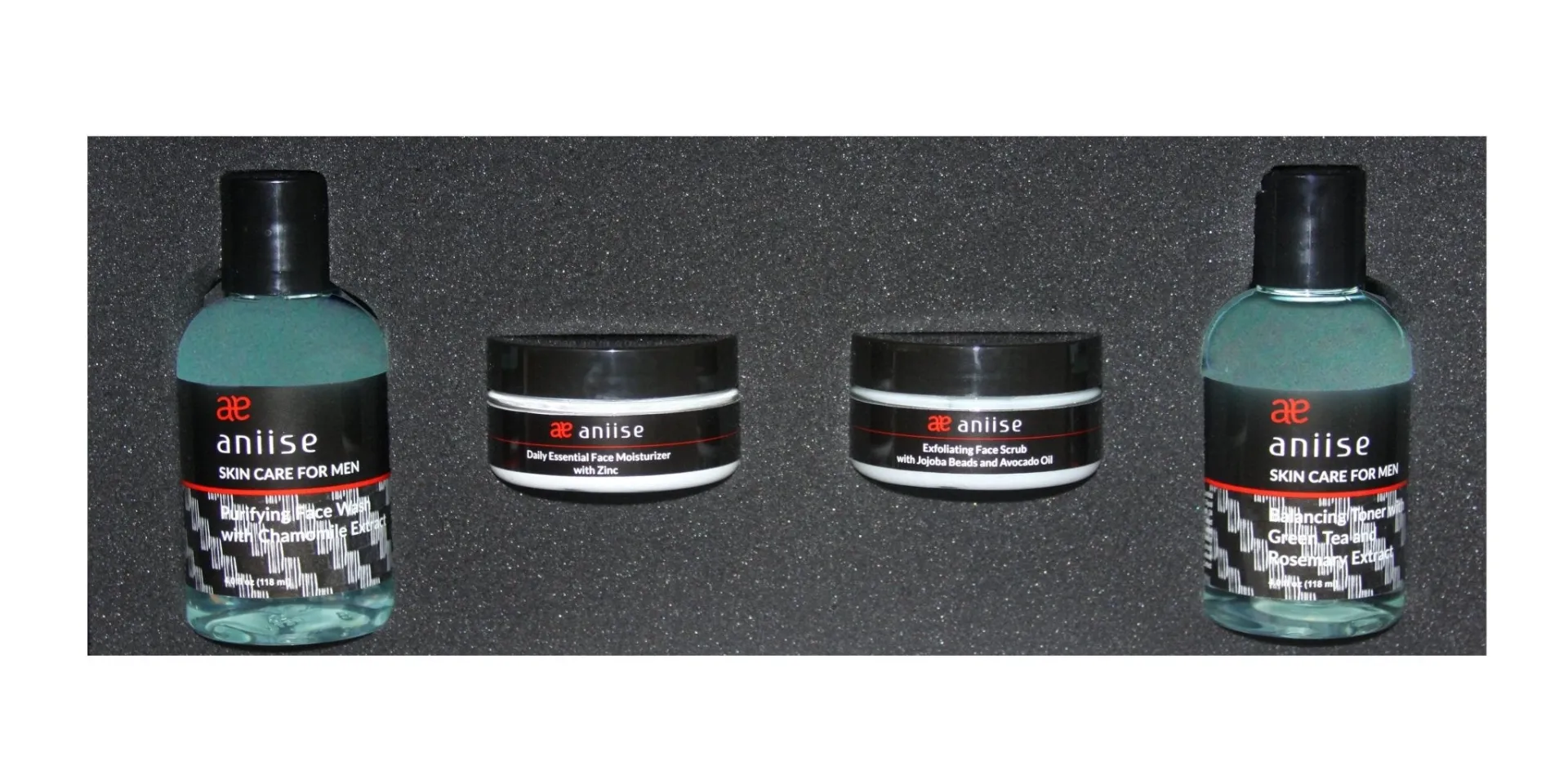Men's Essential Skin Care Set - Purifying Face Wash, Daily Moisturizer, Balancing Toner, Exfoliating Face Scrub
