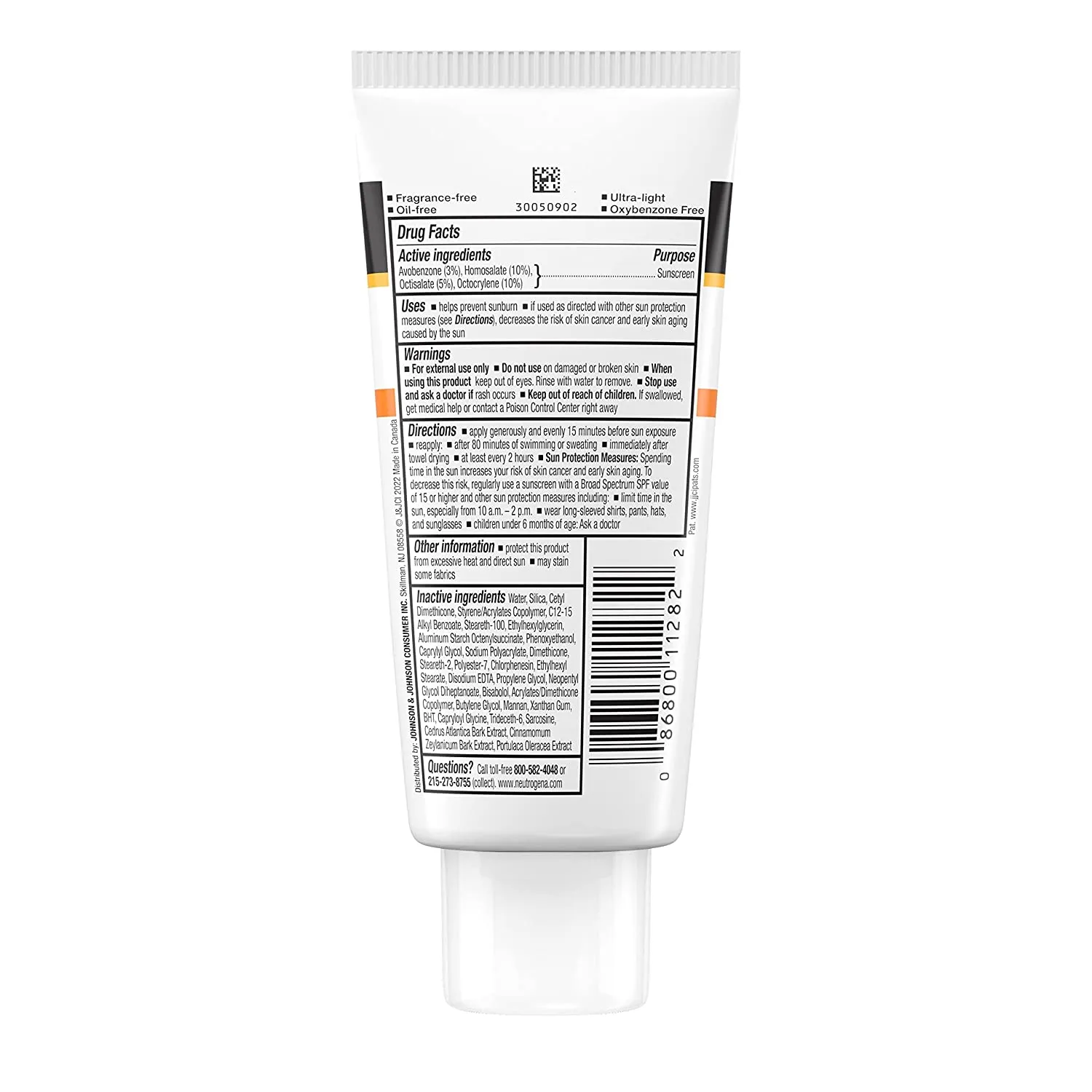 NEUTROGENA CLEAR FACE SPF 50 OIL-FREE 3 Oz