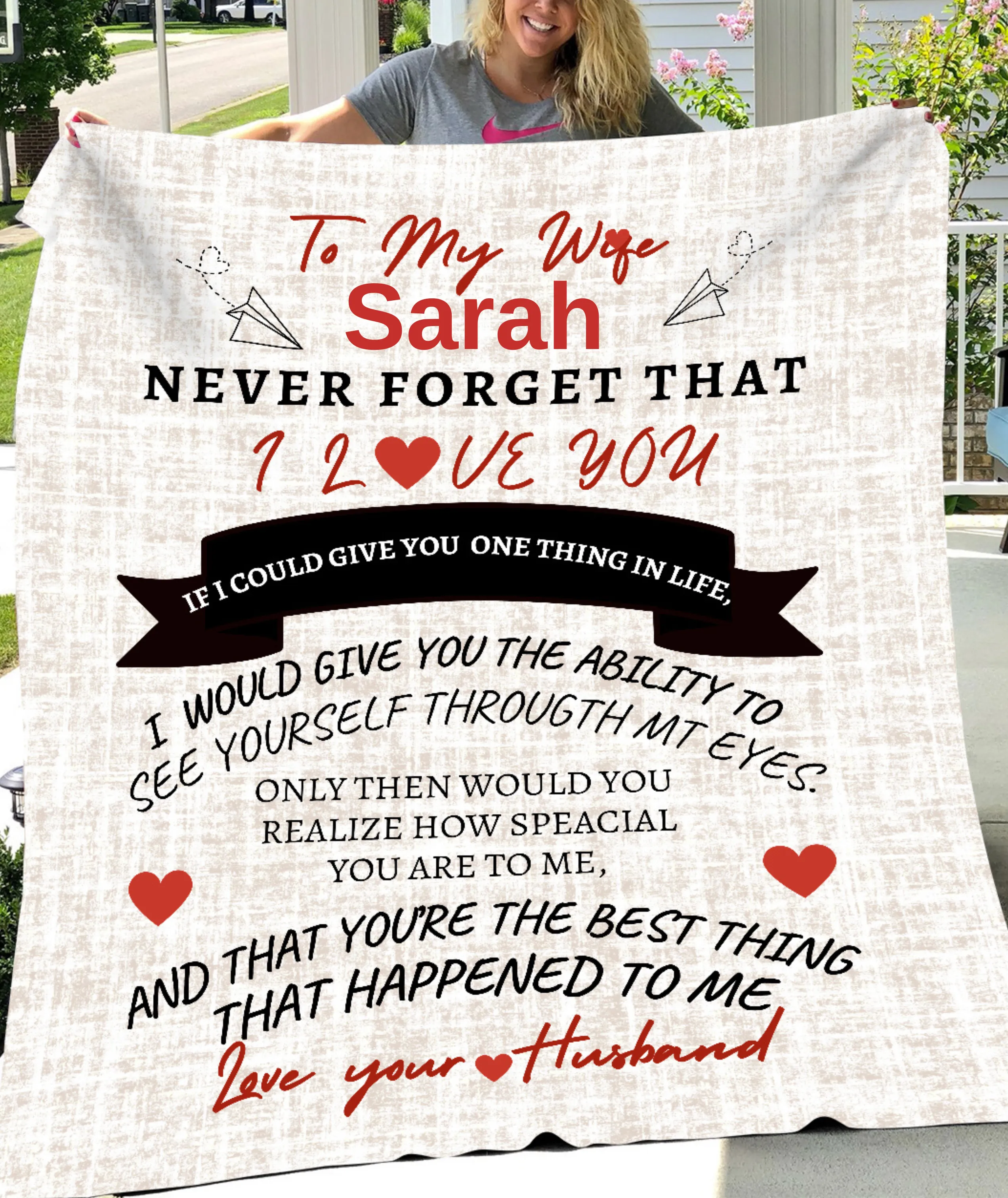 Personalized To My Wife blanket, Excellent for any occasion, or Just say 'I LOVE YOU!'