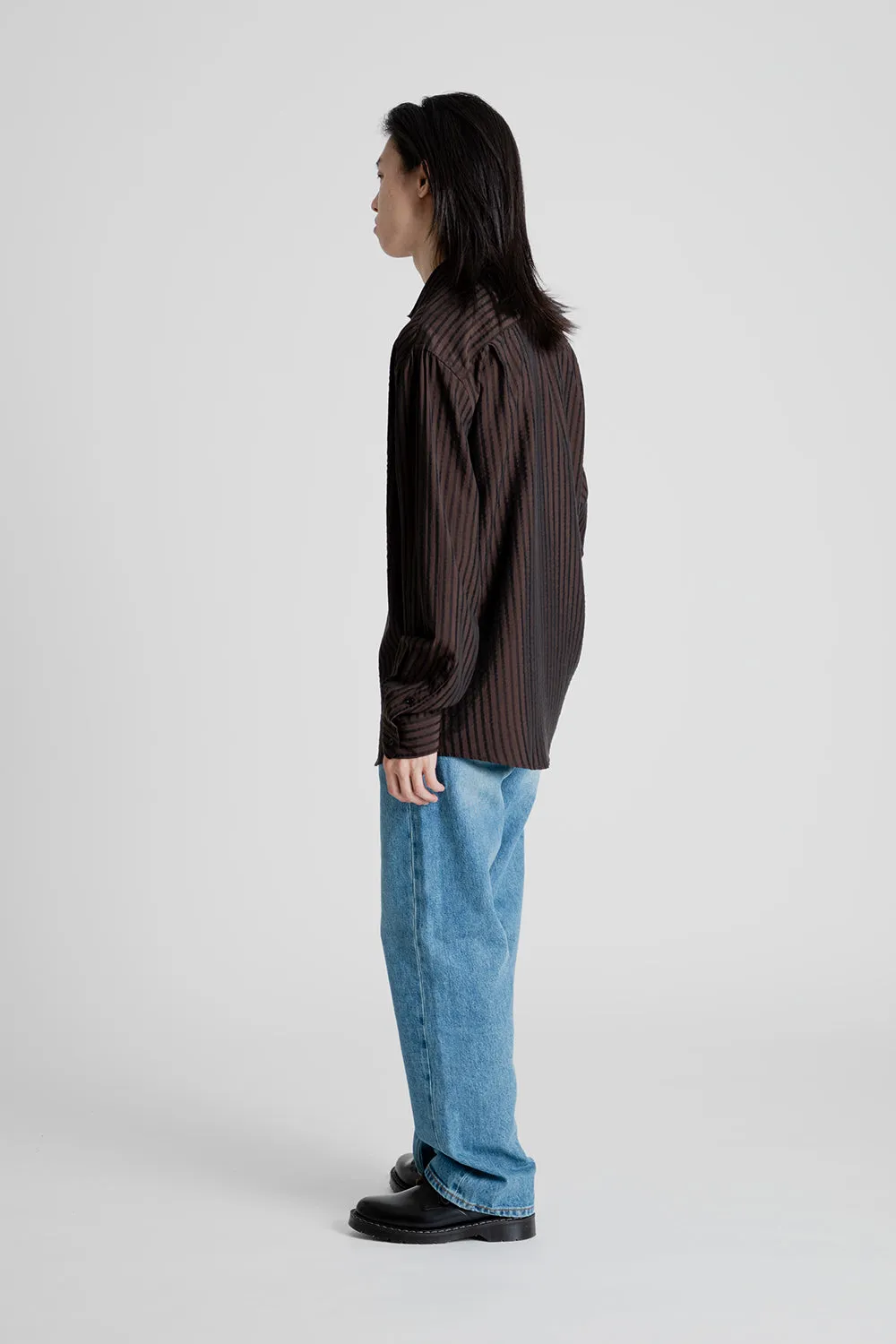 Shirt Non-Binary - Stripe Black and Brown