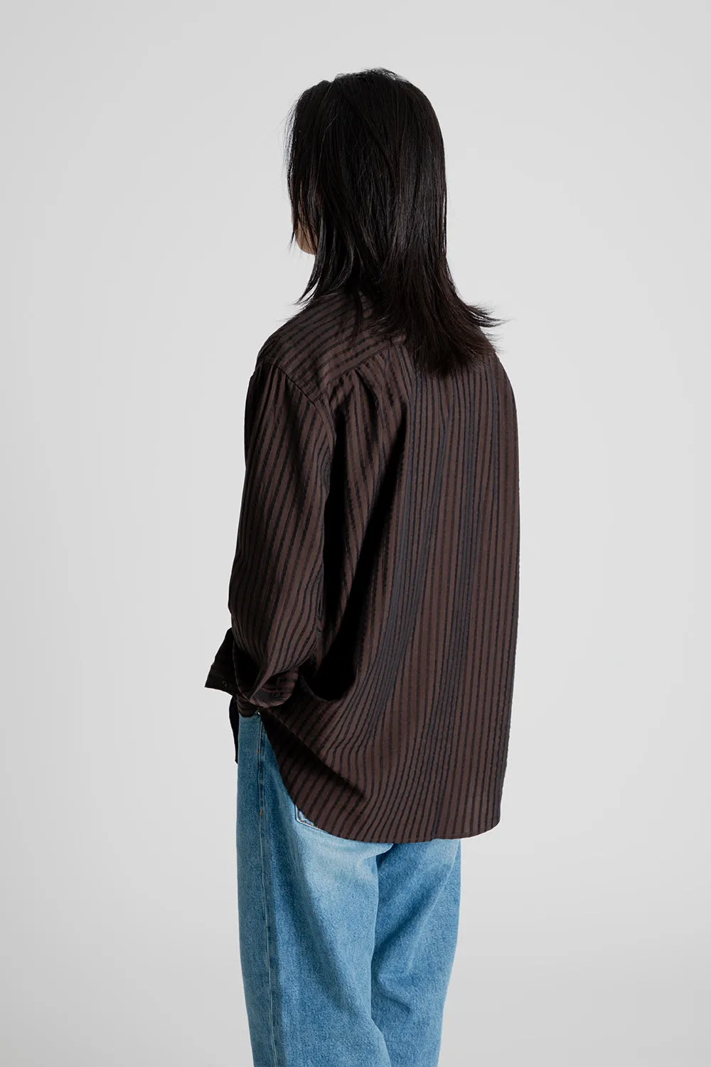 Shirt Non-Binary - Stripe Black and Brown