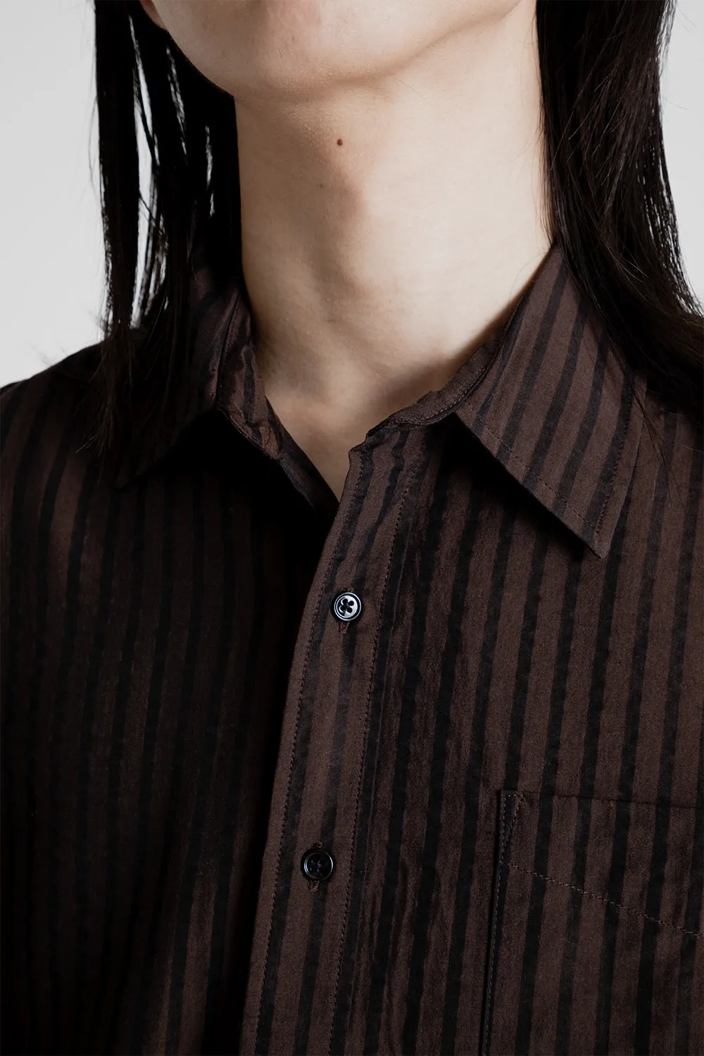 Shirt Non-Binary - Stripe Black and Brown