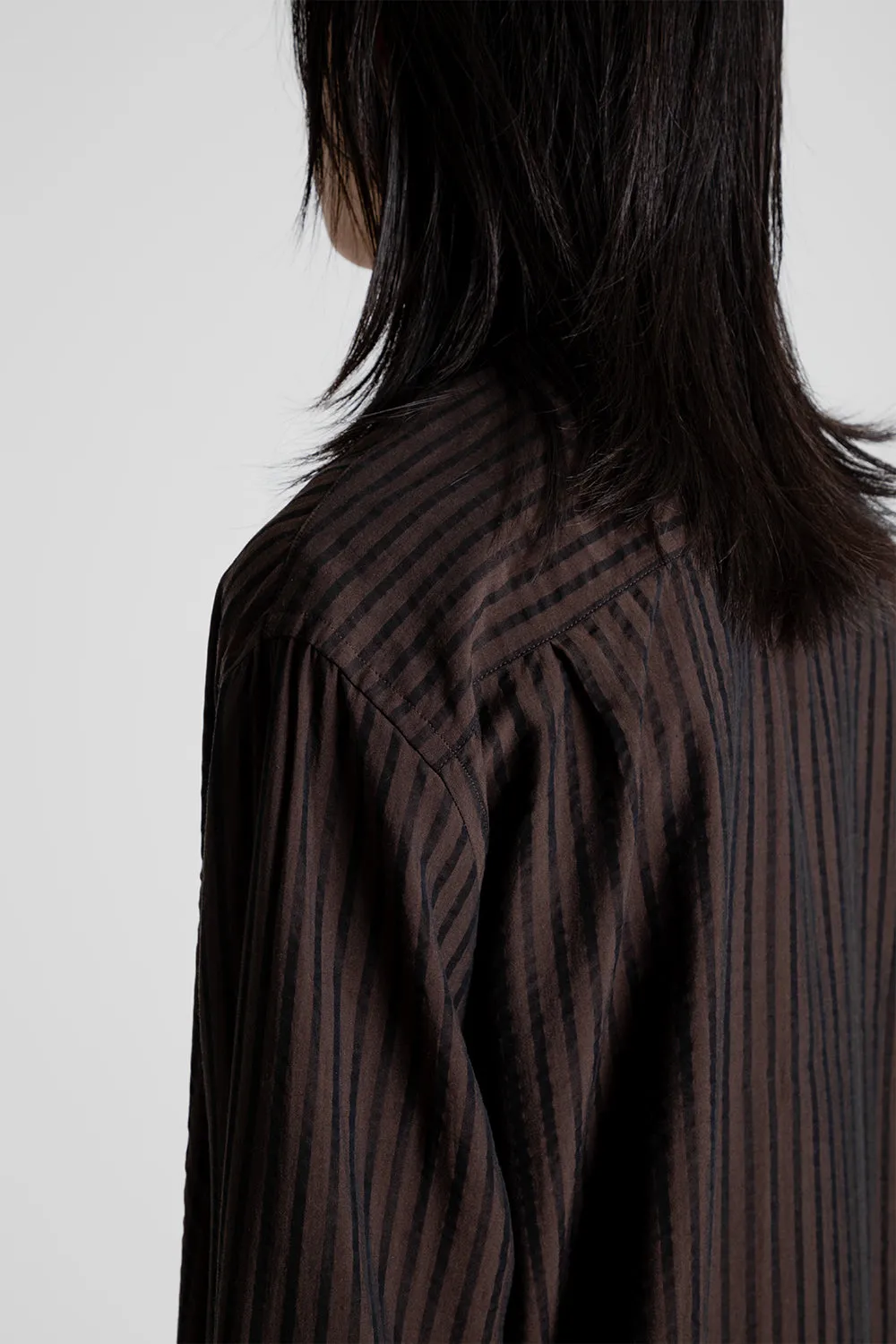 Shirt Non-Binary - Stripe Black and Brown