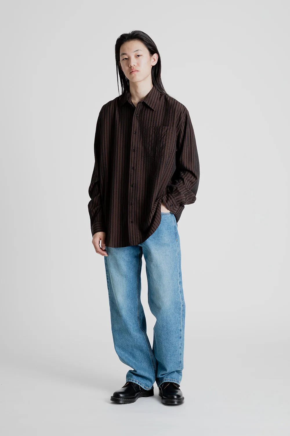 Shirt Non-Binary - Stripe Black and Brown