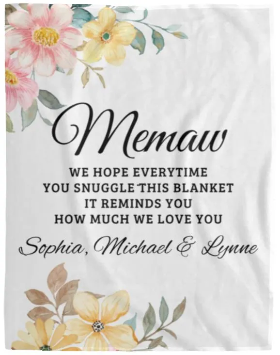 To Memaw, Personalized Fleece Blanket - 60x80