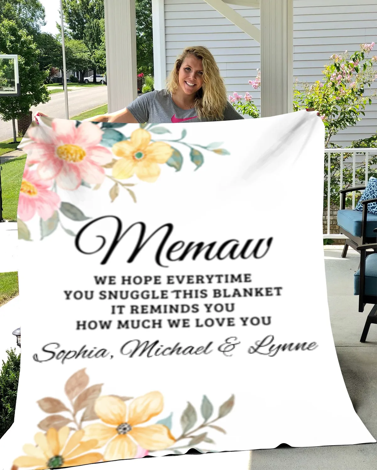 To Memaw, Personalized Fleece Blanket - 60x80