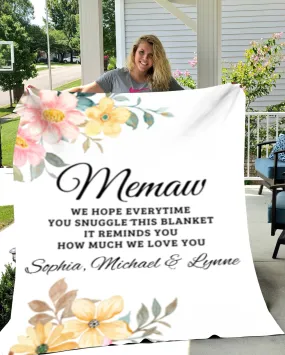 To Memaw, Personalized Fleece Blanket - 60x80