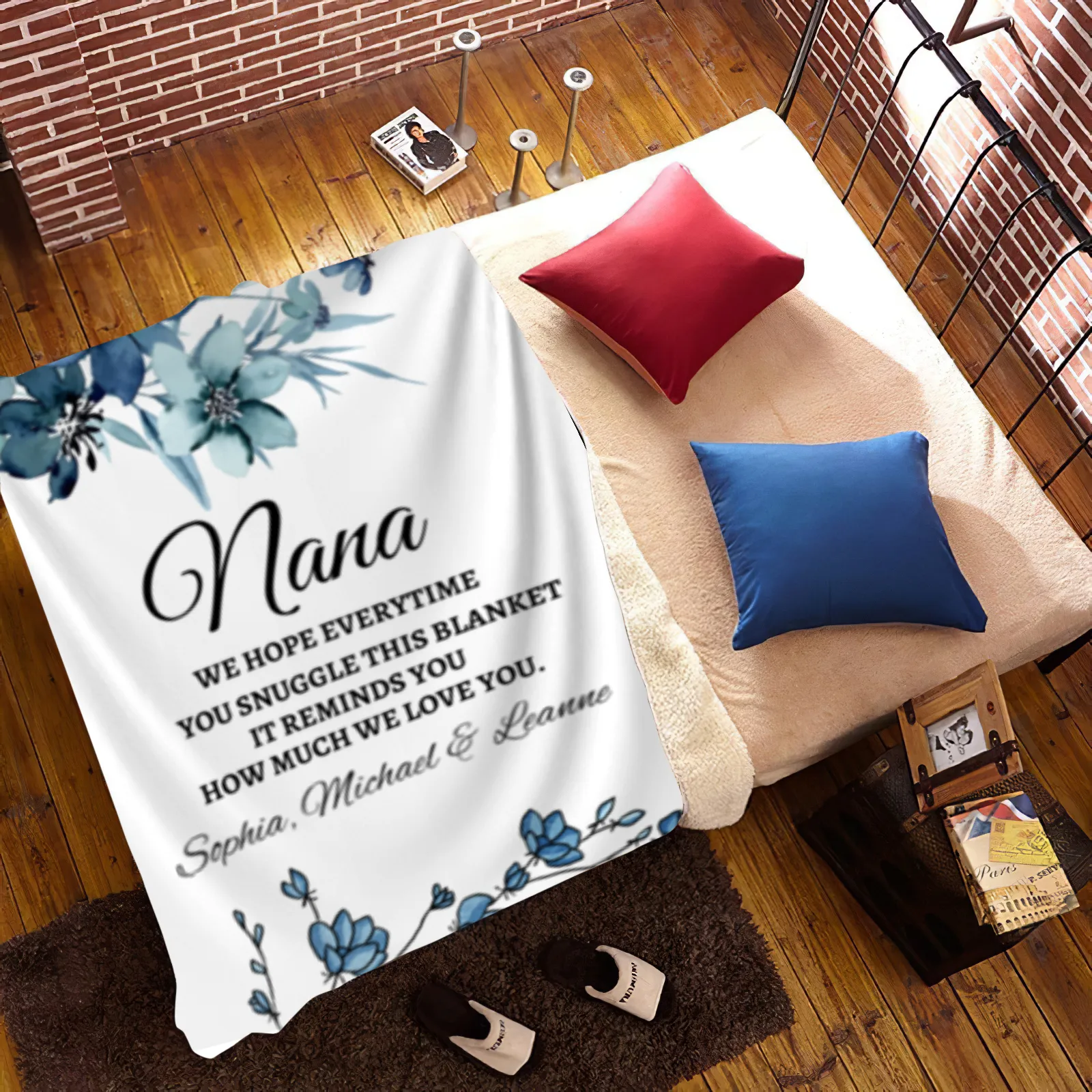 To Nana, Personalized Plush Fleece Blanket