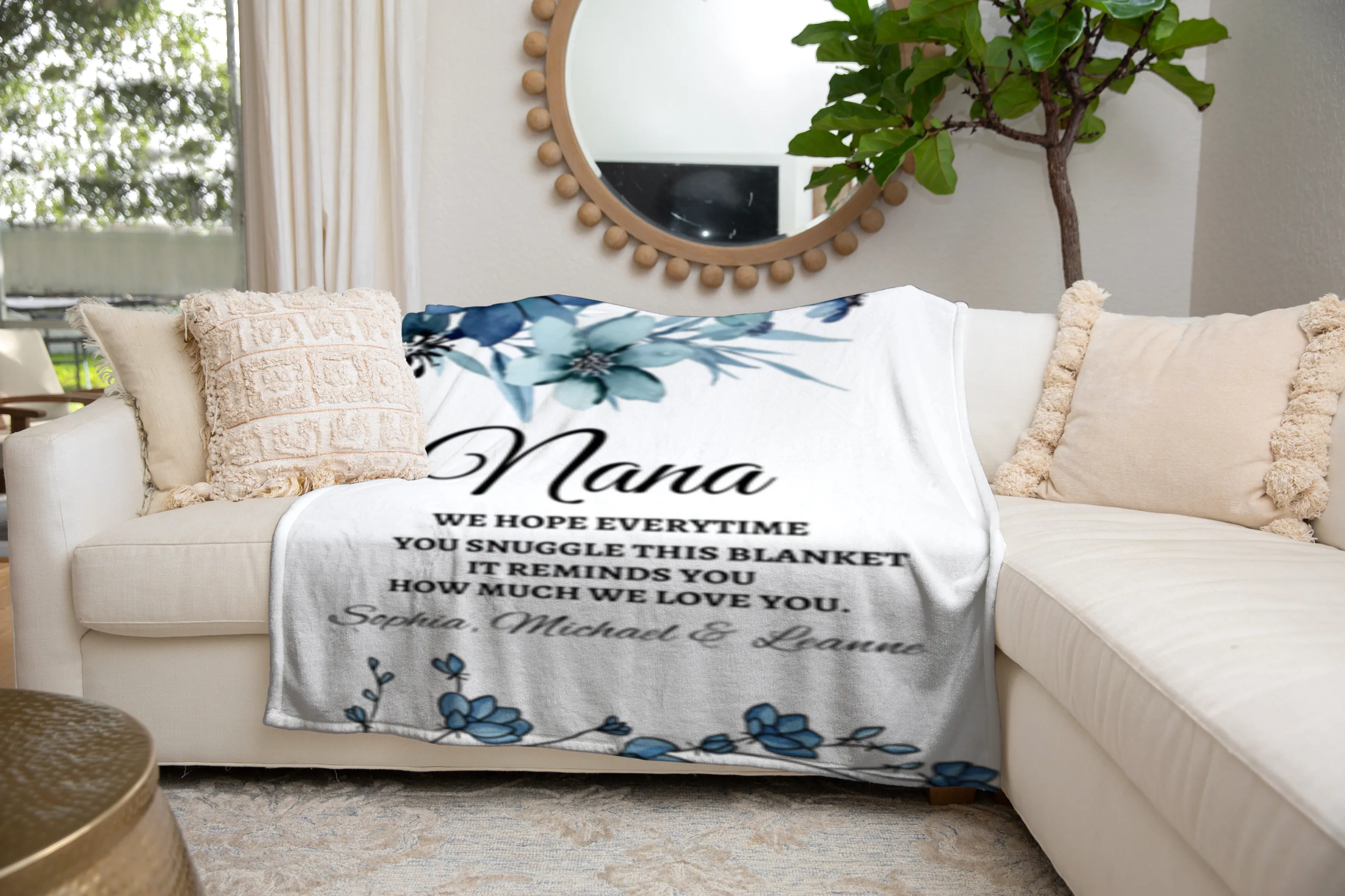 To Nana, Personalized Plush Fleece Blanket