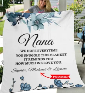 To Nana, Personalized Plush Fleece Blanket