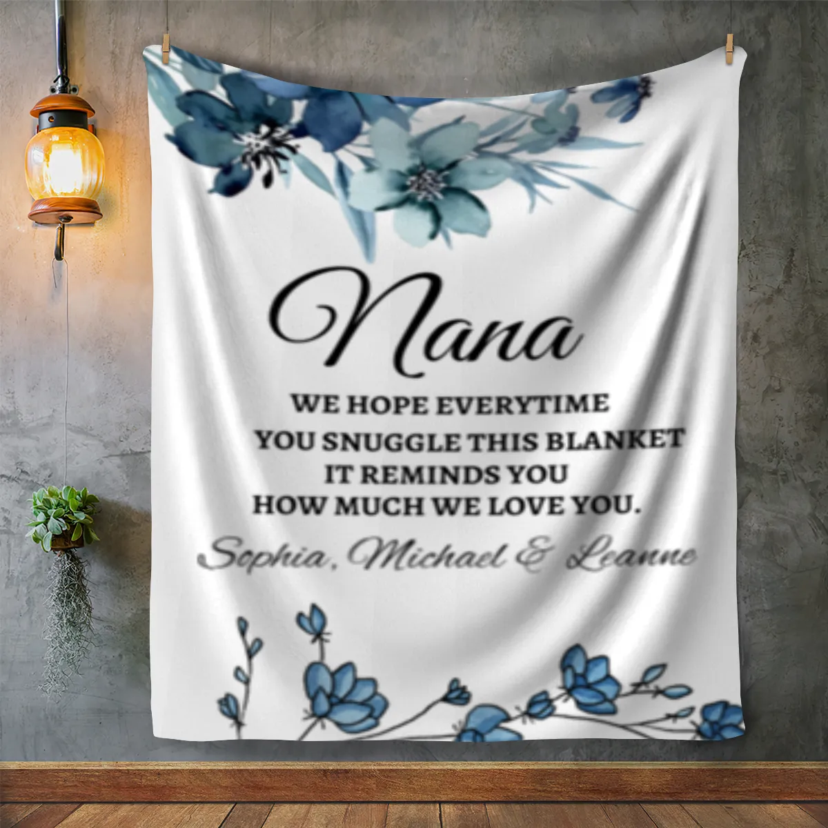 To Nana, Personalized Plush Fleece Blanket