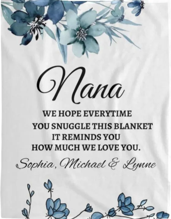 To Nana, Personalized Plush Fleece Blanket